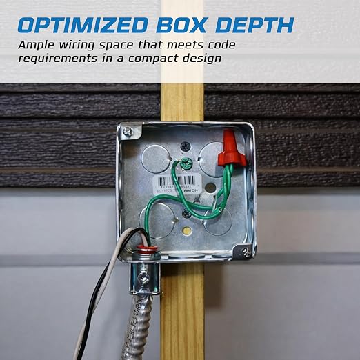 4-Pack 4" Drawn Square Electrical Box - Image 6