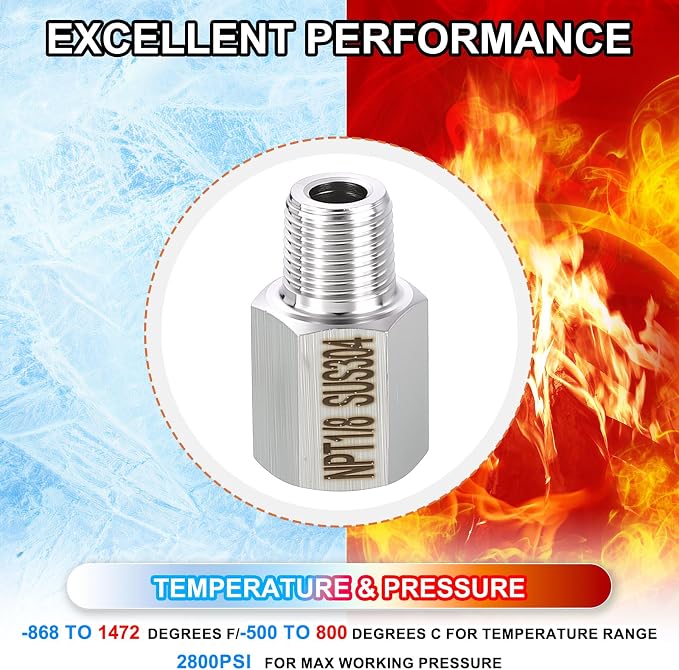 1 Pack 304 Stainless Steel FeMale to Male Adapter, 1/8" FeMale NPT x 1/8" Male - Image 7