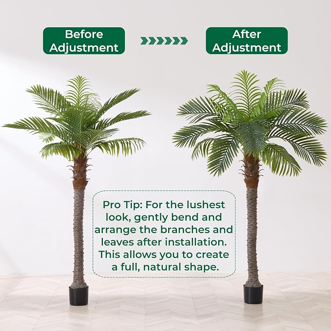 6FT Artificial Coconut Palm, Faux Coconut Silk Palm Tree in Pot | Thick Trunk - Image 8