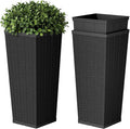 Devoko Resin 30'' Tall Planters Set of 2, Large Taper Outdoor Planter Pots | by DEVOKO