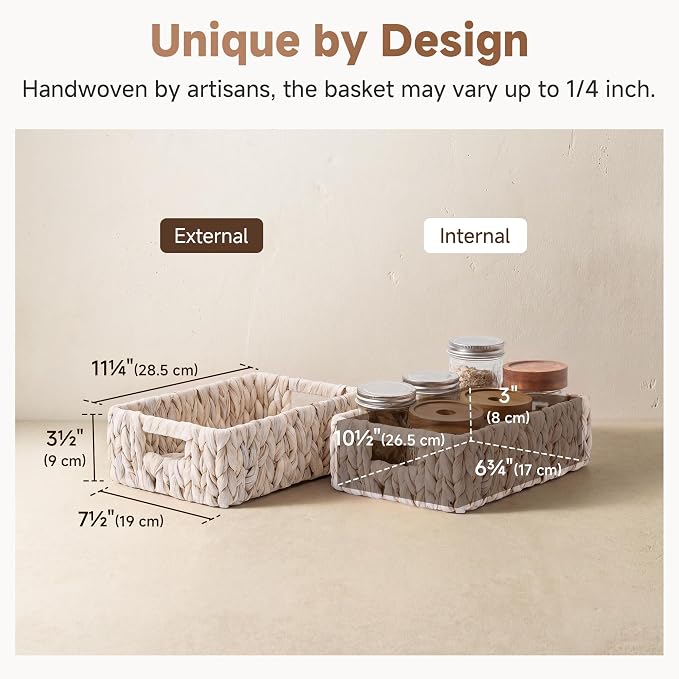 StorageWorks Wicker Baskets for Storage, Wicker Storage Baskets for Shelves - Image 3