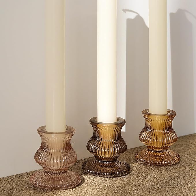 WDHODEC Glass Candlestick Holders 12PCS Taper Candle Holders - Image 7