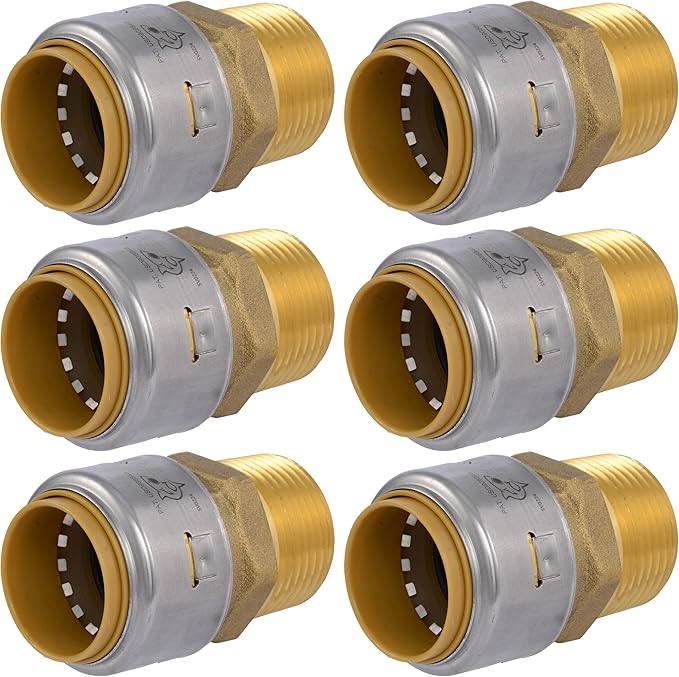 SharkBite Max Male Adapter, 1 in Push-to-Connect x 1 in MNPT, Brass Plumbing by SharkBite