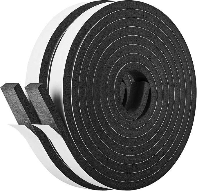 Kikerike Self Adhesive Foam Tape Weatherstrip 3/4In x 5/16In x 20Ft High by Kikerike