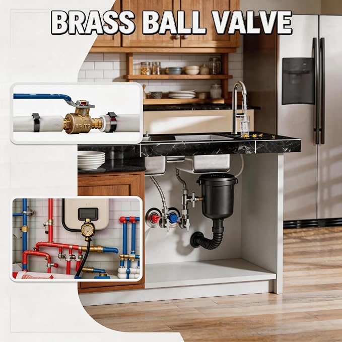 ‌VANCOCO PEX A Ball Valve 3/4", Lead-Free Brass PEX Shut Off Valve 3/4 inch - Image 8