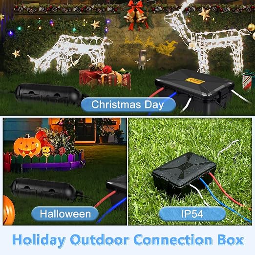 NineLeaf 5PK Outdoor Extension Cord Safety Cover, Weather Resistant Extension - Image 2
