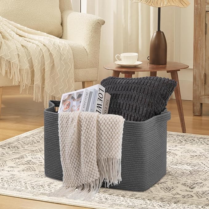 OIASKET 95L Extra Large Blanket Basket, Nursery Blanket Storage - Image 4