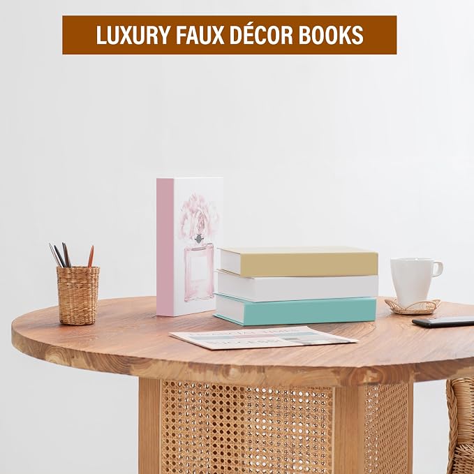 4 Pcs Decorative Books | Faux Blush Coffee Table & Shelf Decor | Soft Romantic - Image 7