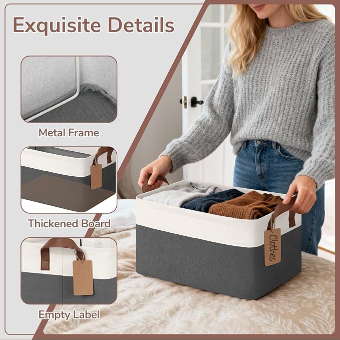 CHICVITA 4 Pack Fabric Storage Bins - Image 5