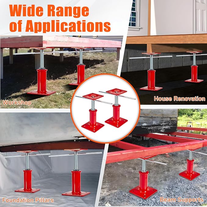 4 Pack House Floor Jacks, 11023 LBS Max Load | Adjustable House Leveling Post - Image 6