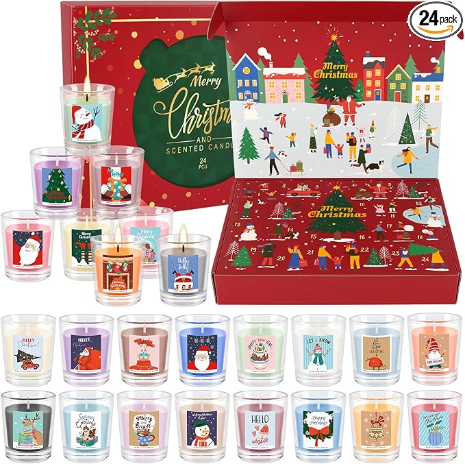 YOROXRG Christmas Candle Advent Calendar 2026 24 Days Scented Tumbler Candle by YOROXRG