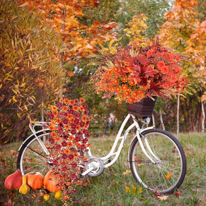 20 Bundle 10 Style Artificial Fall Flowers Plants - Image 3