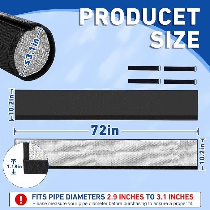 5 Layers HVAC Copper AC Line Pipe Insulation Cover Outdoor 72in x 10.2in - Image 2