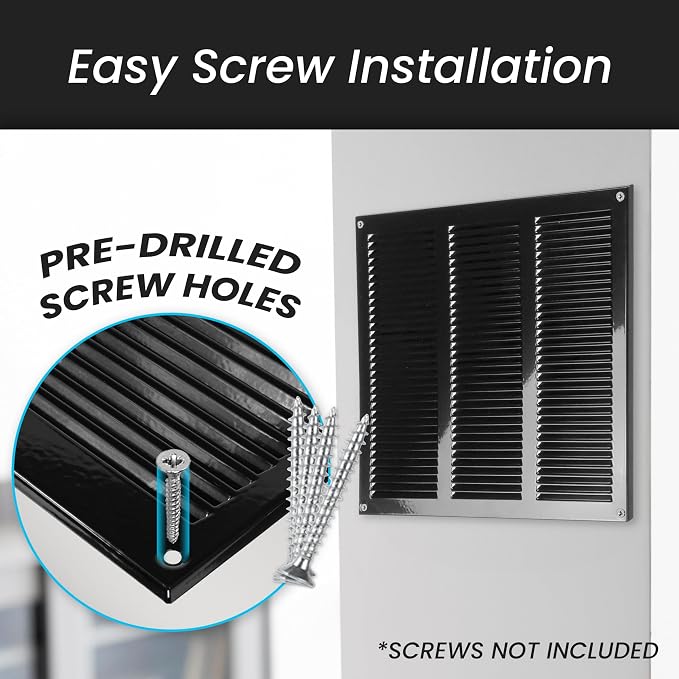 Repa Market Air Vent Cover 16x6 Inch Black Scratch Resistant Galvanized - Image 5