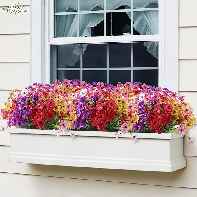 AGIRL Artificial Flowers Outdoor UV Resistant Fake Plant Garden Patio Decor | - Image 9