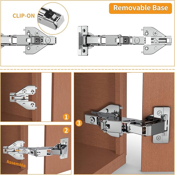 2 Pack 165 Degree Lazy Susan Hinge, Face Frame, CLIP ON Plate - Image 3