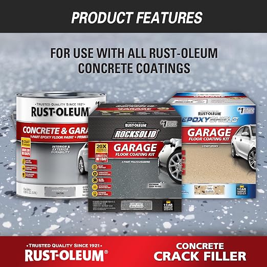 Rust-Oleum Gray Concrete Crack Filler | Concrete Repair Epoxy, Fills Cracks & - Image 4