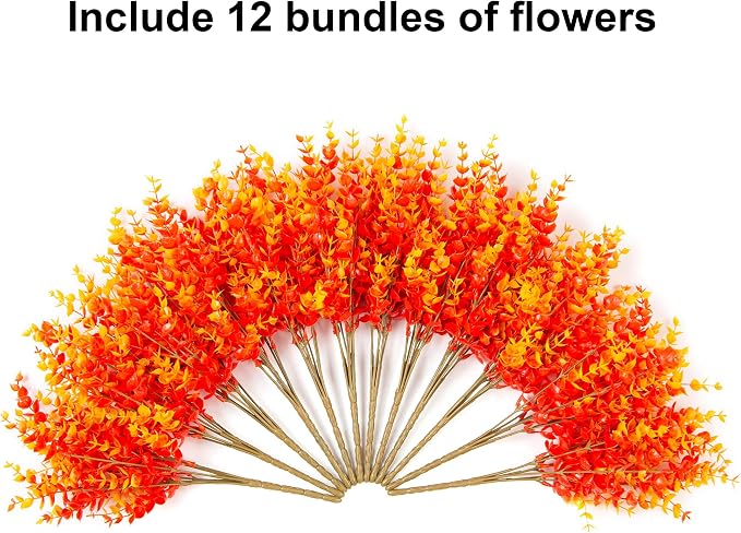 Artificial Fake Fall Autumn Eucalyptus Plants Flowers - Image 4