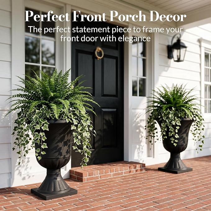 Worth Garden 2-Pack Plastic Urn Planters - Image 2
