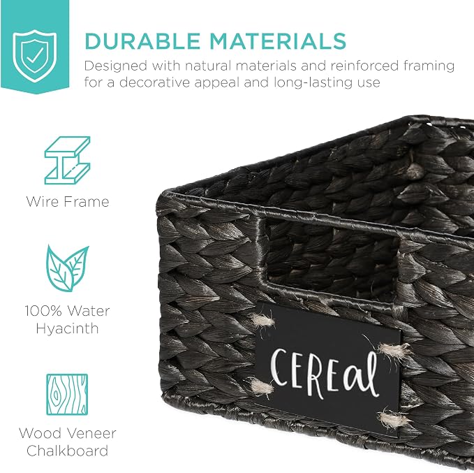 Best Choice Products Set of 4 9x12in Water Hyacinth Pantry Baskets, Woven - Image 5