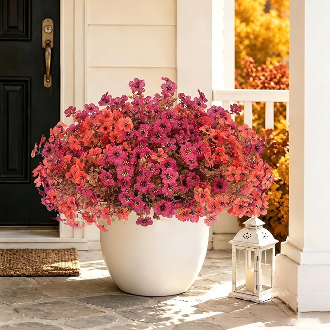 Artificial Fake Mums Flowers Plants - Image 8