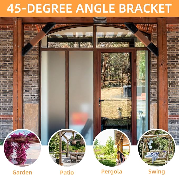 45-Degree Angle Bracket for 2x4 Post, Heavy Duty Connector Brace 45-Degree - Image 7