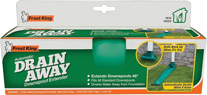 Frost King DE46 Automatic Plastic Drain Away Downspout Extender, Extends 4-Feet - Image 2