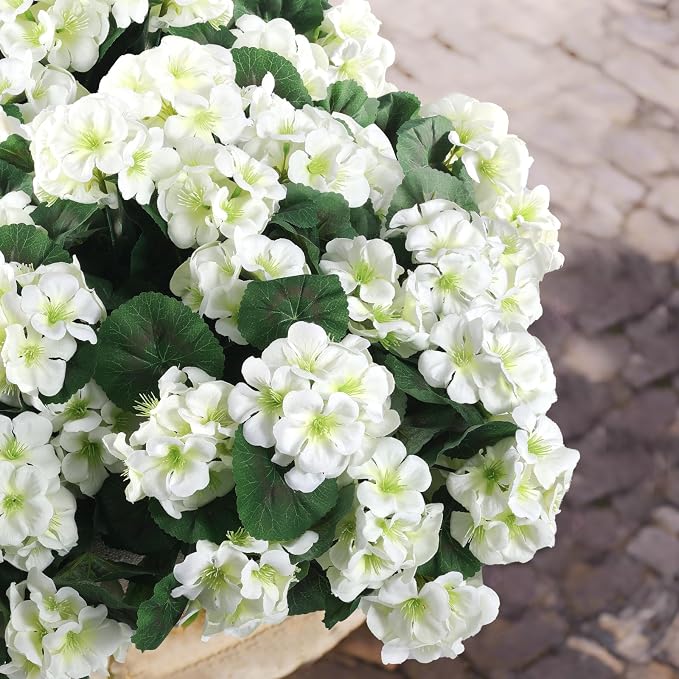 Hananona 12 Pcs Artificial Geranium Flowers - Image 6