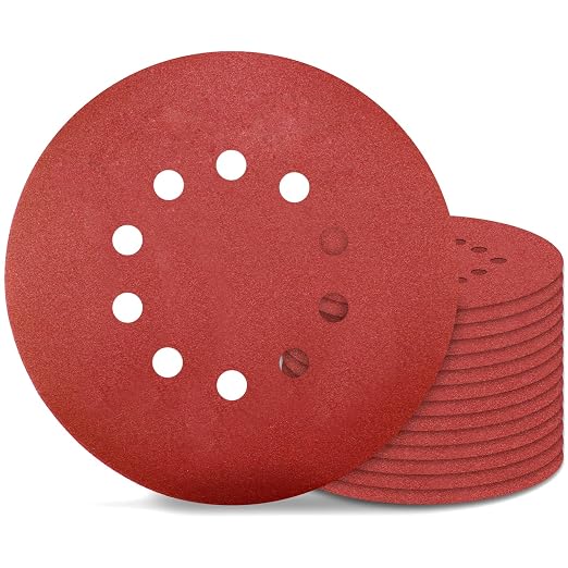 9 Inch 10 Holes Sanding Disc 240 Grit Drywall Sandpaper 15pcs by Awutzut