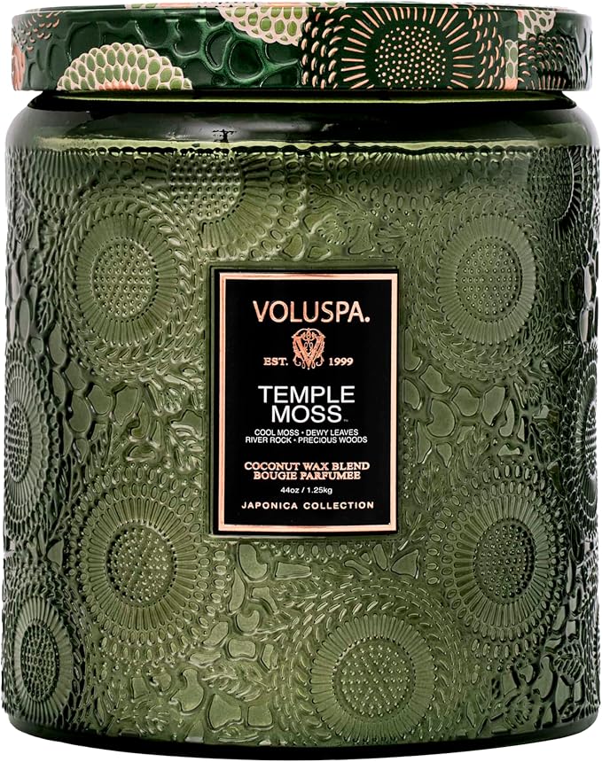 Voluspa Temple Moss, Two Wick Luxe Candle Jar, 44 oz, Coconut Wax Blend by Unknown