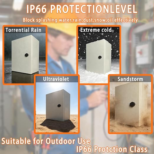 NBCYUNER 12x8x6 Electrical Enclosure Box NEMA 4 Outdoor Enclosure, IP66 - Image 4