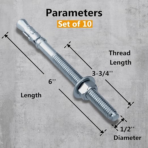 Party Animals 1/2 x 6 Inch Wedge Anchor - Image 2