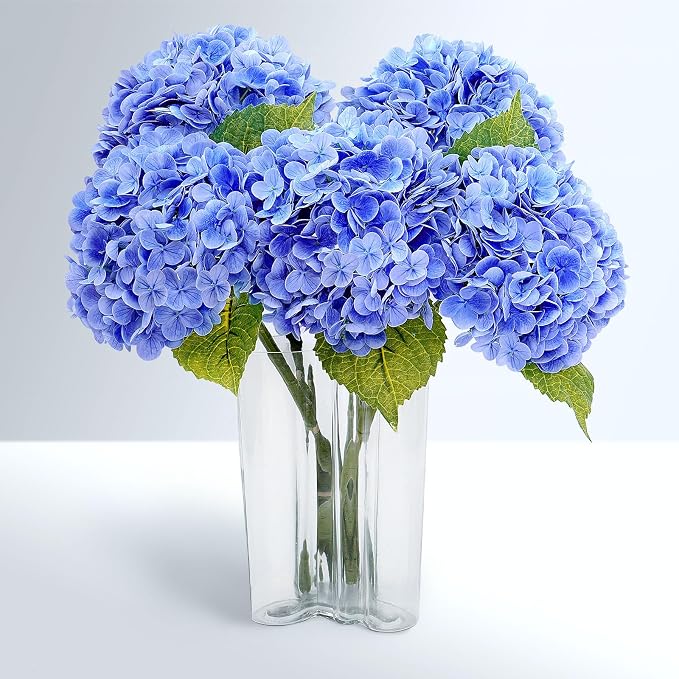 21" Real Touch Dark Blue Hydrangea Artificial Flowers by Waipfaru