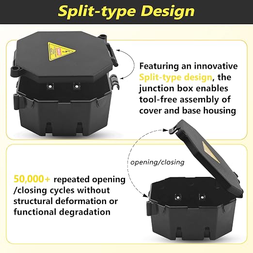 MIARALA Black Open Splice Junction Box | Electrical Splice Box Wire Junction Box - Image 5
