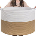 INDRESSME XXXLarge Woven Rope Blanket Basket Living Room, 90L | 21.7" x 13.8" by INDRESSME