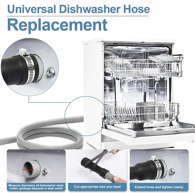 MyLifeUNIT Universal Dishwasher Drain Hose, 6.7 Ft Dishwasher Discharge Hose - Image 4