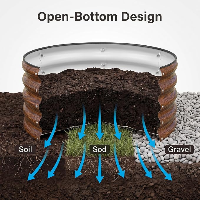 2x2x1ft Round Galvanized Raised Garden Bed Kit Outdoor, Metal Planter Box - Image 6