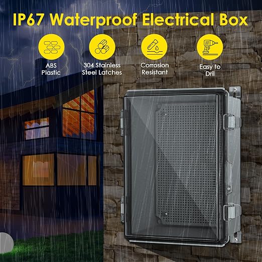 IP67 Outdoor Electrical Junction Box Waterproof 13.8''×9.8''×5.9" | - Image 2