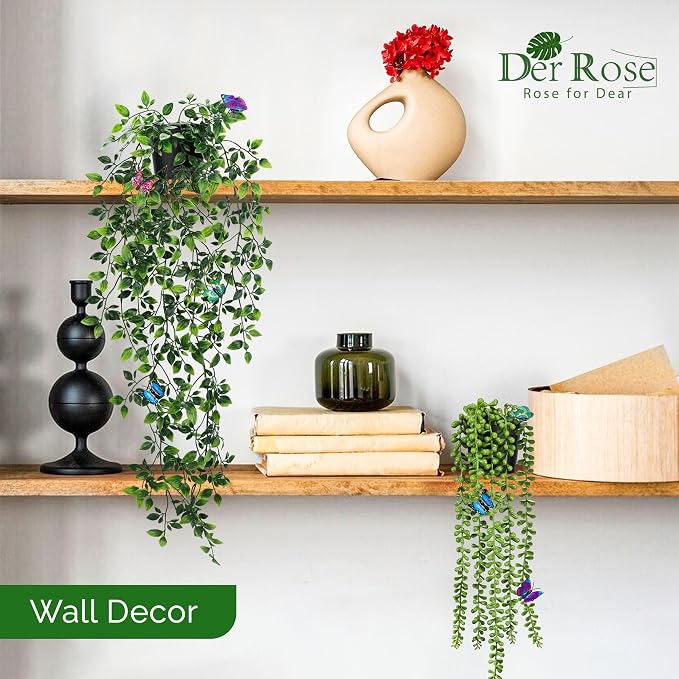 Der Rose 6 Pcs Fake Hanging Plants - Image 2