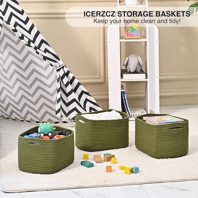 ICERZCZ Storage Basket for Shelves, Small Baskets for Organizing, Woven Cotton - Image 6