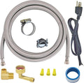 Eastman 6 Ft. Dishwasher Installation Kit, Braided Stainless Steel Supply Line by Eastman