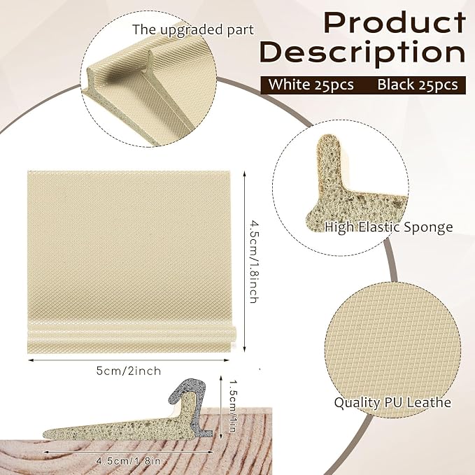 Pangda 10 Pcs Door Corner Seals, Self Adhesive, Frame Corner Seals, Peel and - Image 2