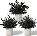 Der Rose 3 Pack Black Eucalyptus Fake Plantsfor Halloween Bathroom Decor | by DerRose