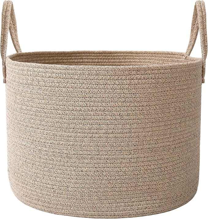 JMvicyroam 65L Extra Large Machine Washable Cotton Rope Blanket Basket | by JMvicyroam