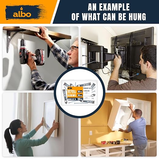 ALBO EZ Self-Drilling Drywall Toggle Anchors Kit – Heavy Duty Metal Anchors - Image 6