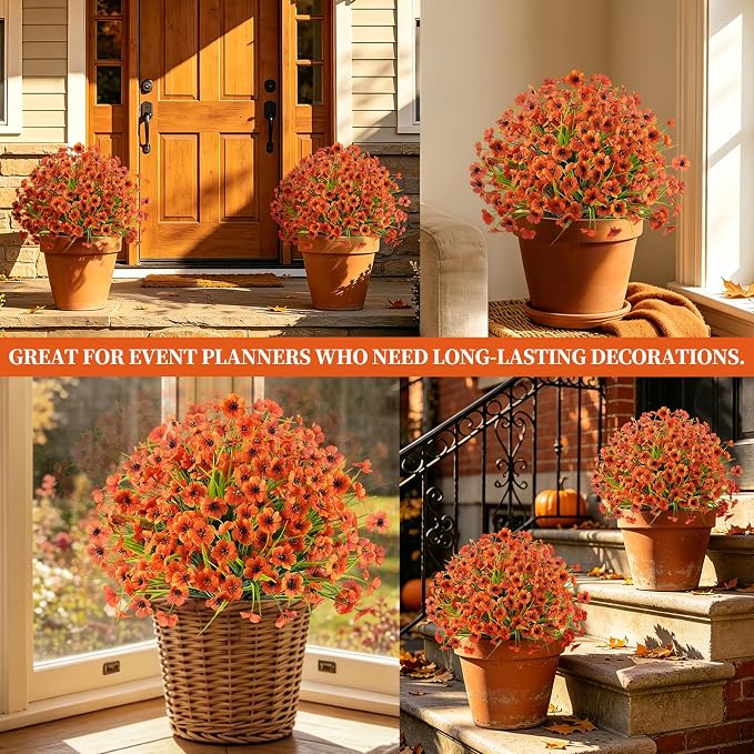 Grooy 2 Pack Artificial Fall Yellow Flower Topiary Balls - Image 6