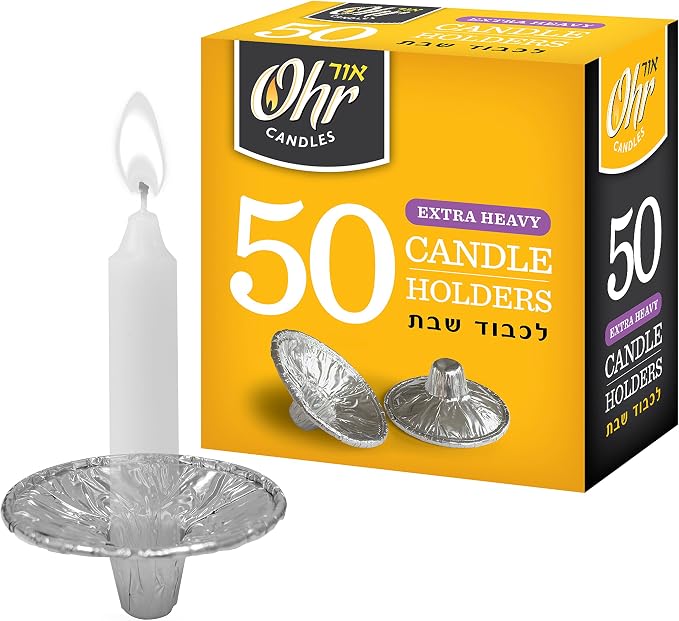 OHR Extra Heavy Disposable Aluminium Foil Candle Holder, Drip Cup Bobeches by NerMitzvah