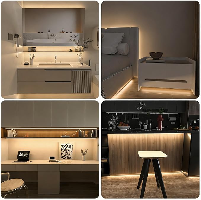 WOBANE Dimmable Under Cabinet Lights, 9.8ft COB LED Light Strip - Image 4