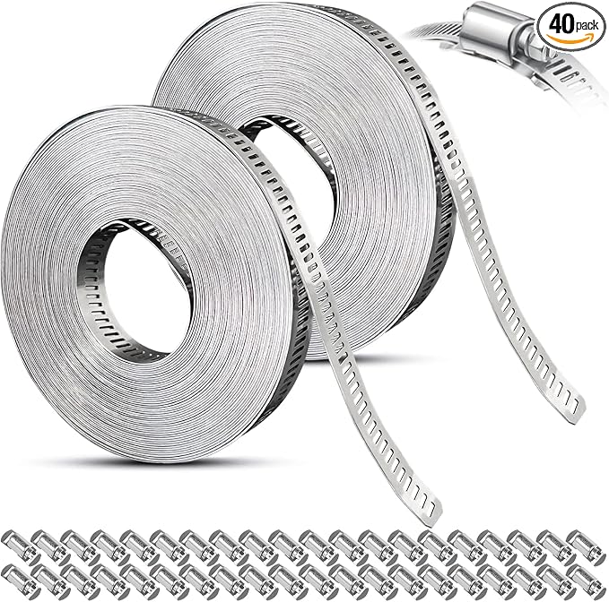 Hose Clamps Stainless Steel, Hose Clamp Assortment Kit, 32.81FT DIY Large by SmaringWing