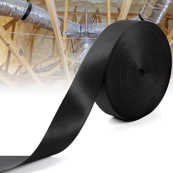 Heavy Duty Duct Strap – 1.95 in x 147 ft Black Nylon Strapping by Unknown